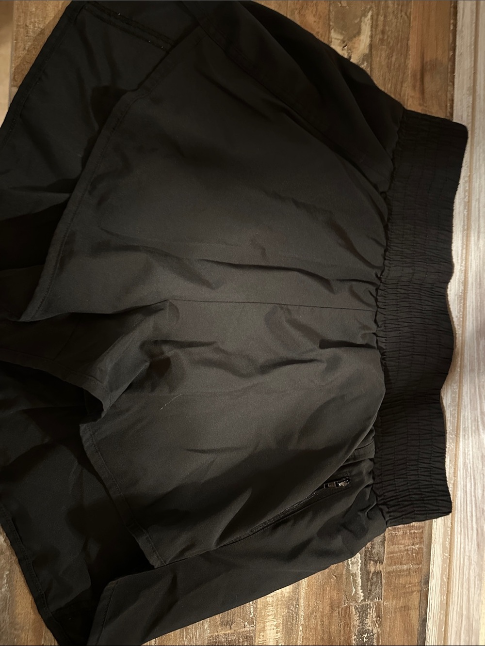 High Waisted Black Athletic Short with Elastic Waistband